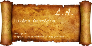 Lukács Ambrózia névjegykártya