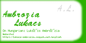 ambrozia lukacs business card